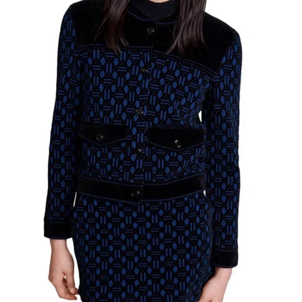 Maje patterned velvety suit set